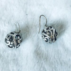 Silver ball earrings